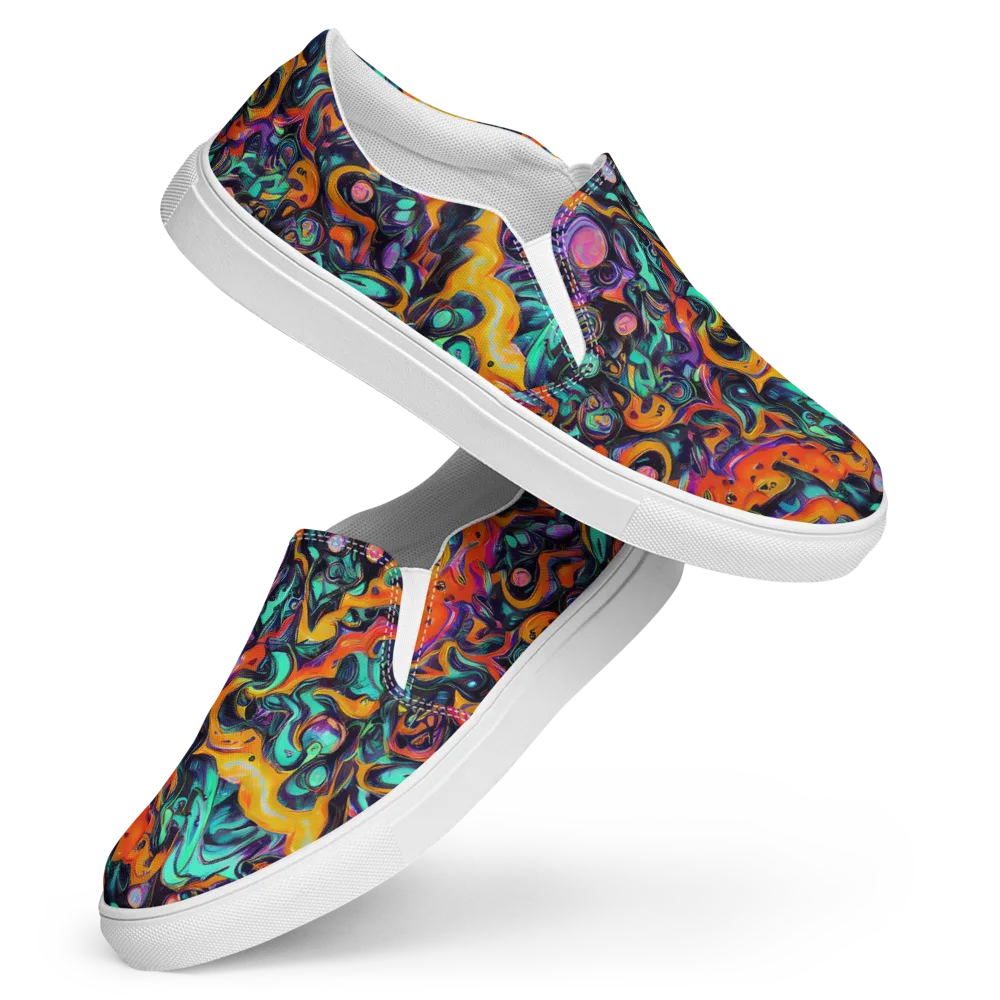 Saturated Dreams on Women's Slip-On Canvas Shoes — Front