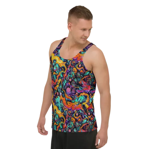 Saturated Dreams on a Men's Tank Top