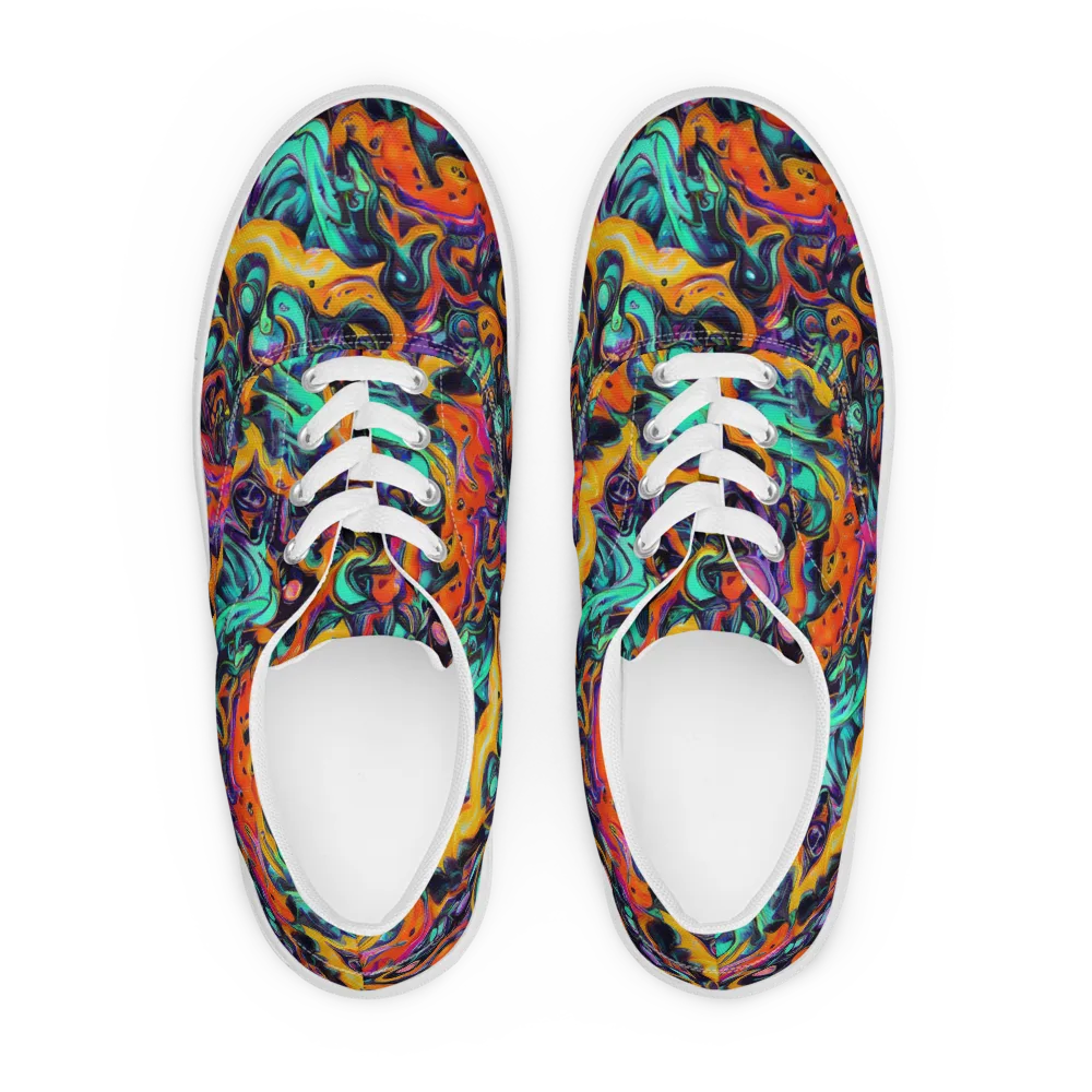 Saturated Dreams on Men's Lace-Up Canvas Shoes — Front