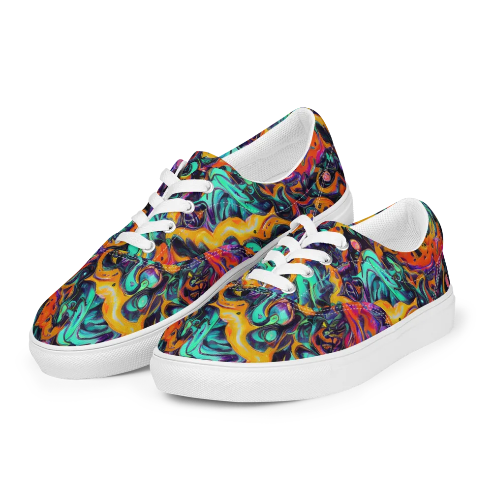 Saturated Dreams on Men's Lace-Up Canvas Shoes — Left Front