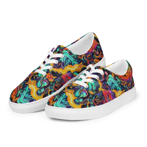 Saturated Dreams on a Men's Lace-Up Canvas Shoes