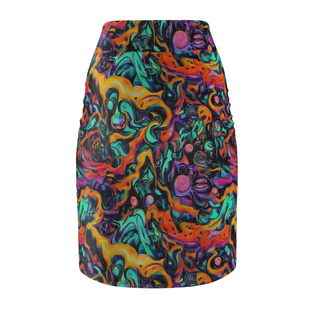 Saturated Dreams on Pencil Skirt — Back