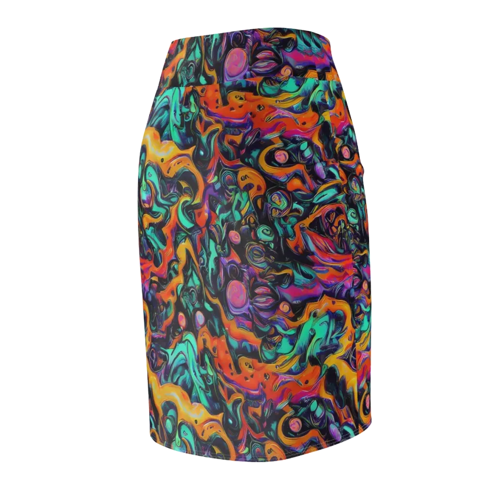 Saturated Dreams on Pencil Skirt — Back Side