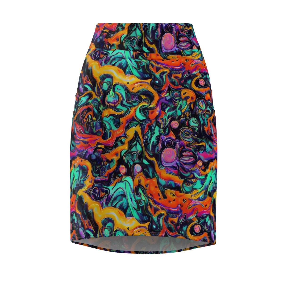 Saturated Dreams on Pencil Skirt — Front