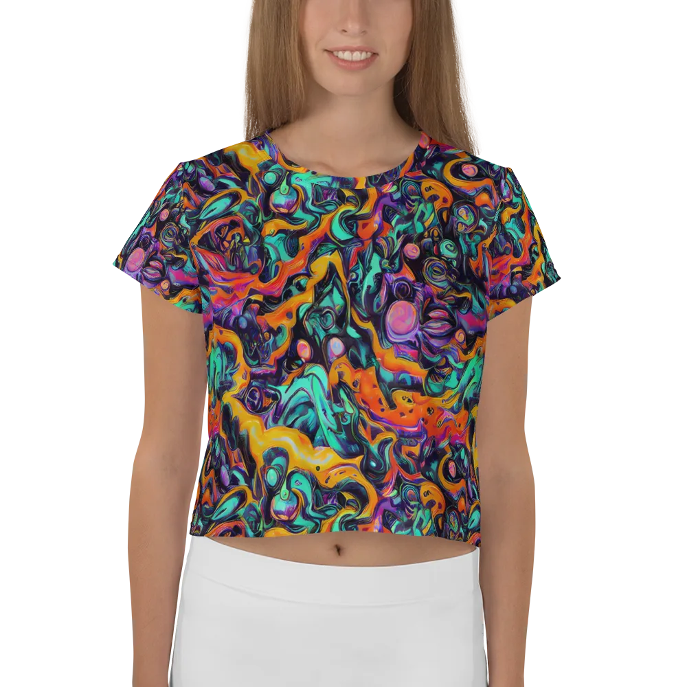 Saturated Dreams on Crop Tee — Front