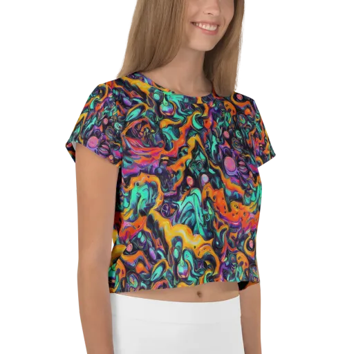 Saturated Dreams on a Crop Tee