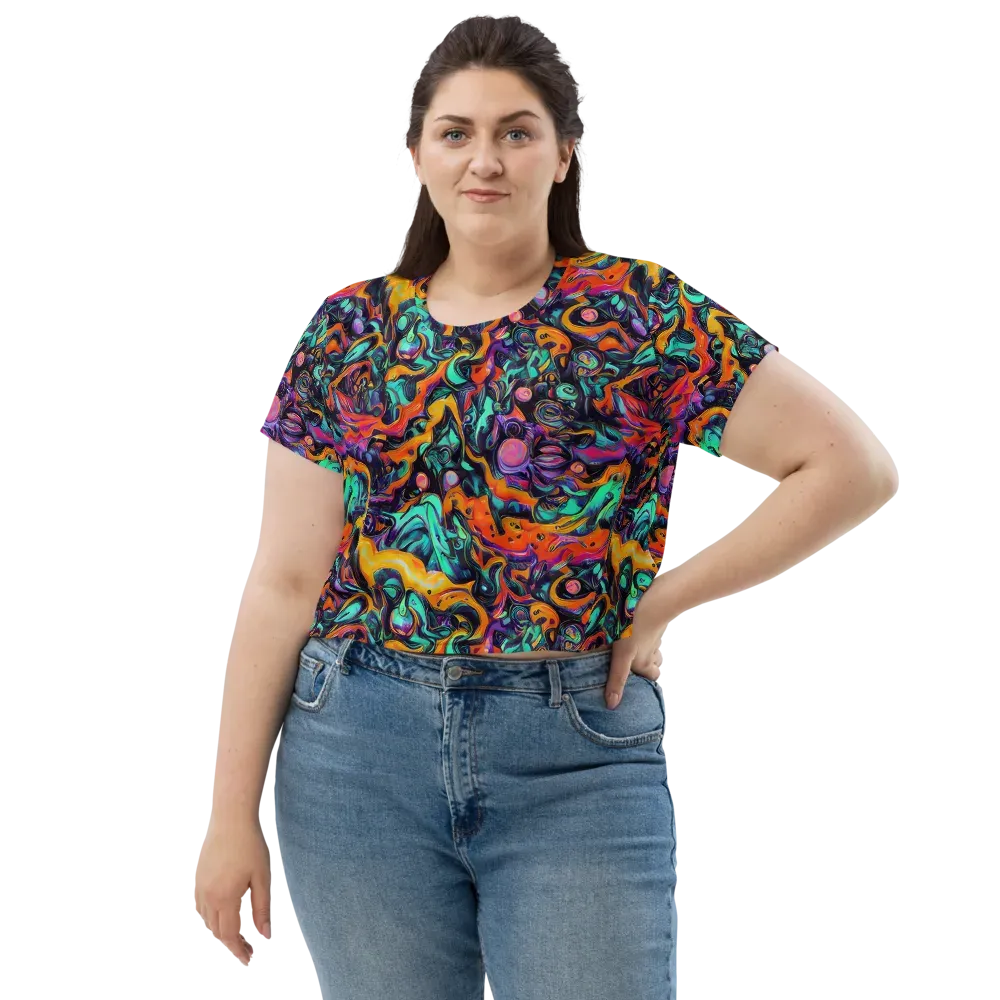 Saturated Dreams on Crop Tee — Front