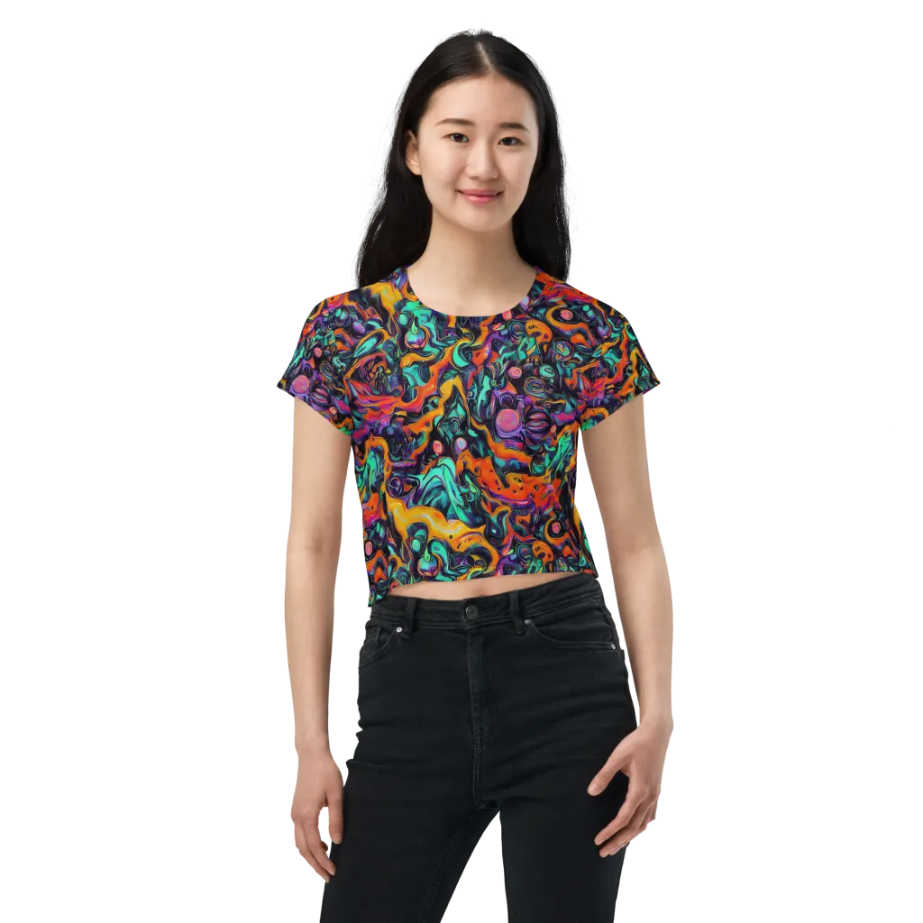 Saturated Dreams on Crop Tee — Front