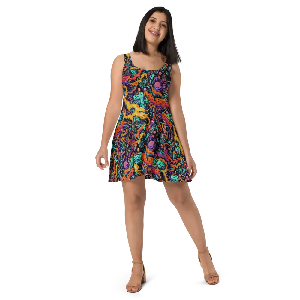 Saturated Dreams on Skater Dress — Front