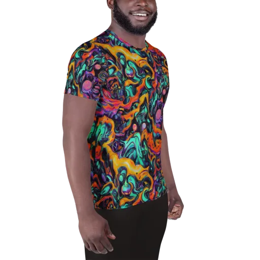 Saturated Dreams on a Men's Athletic T-Shirt