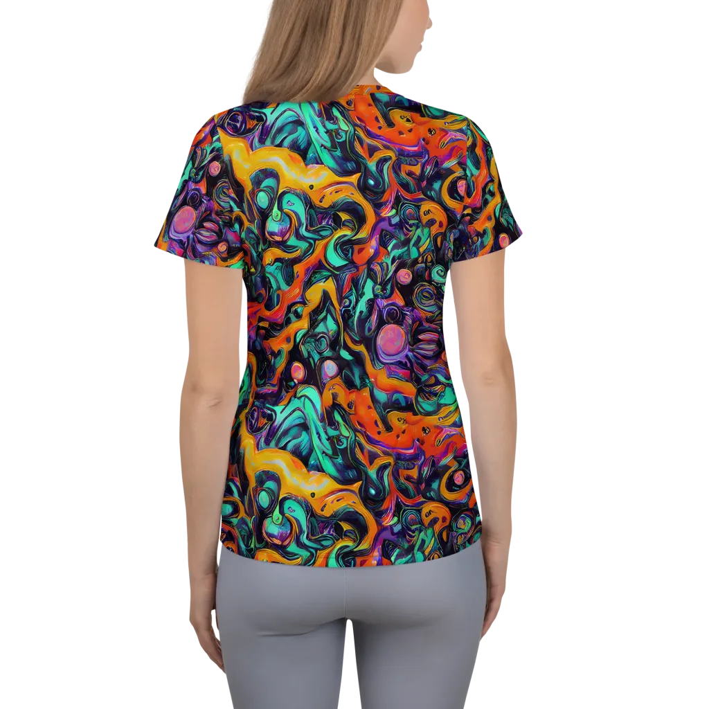 Saturated Dreams on Women's Athletic T-Shirt — Back