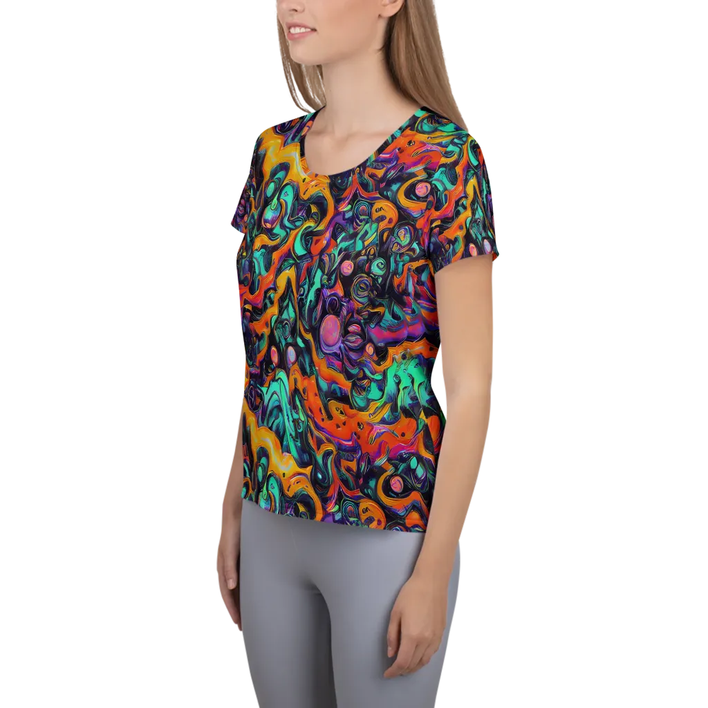 Saturated Dreams on Women's Athletic T-Shirt — Left