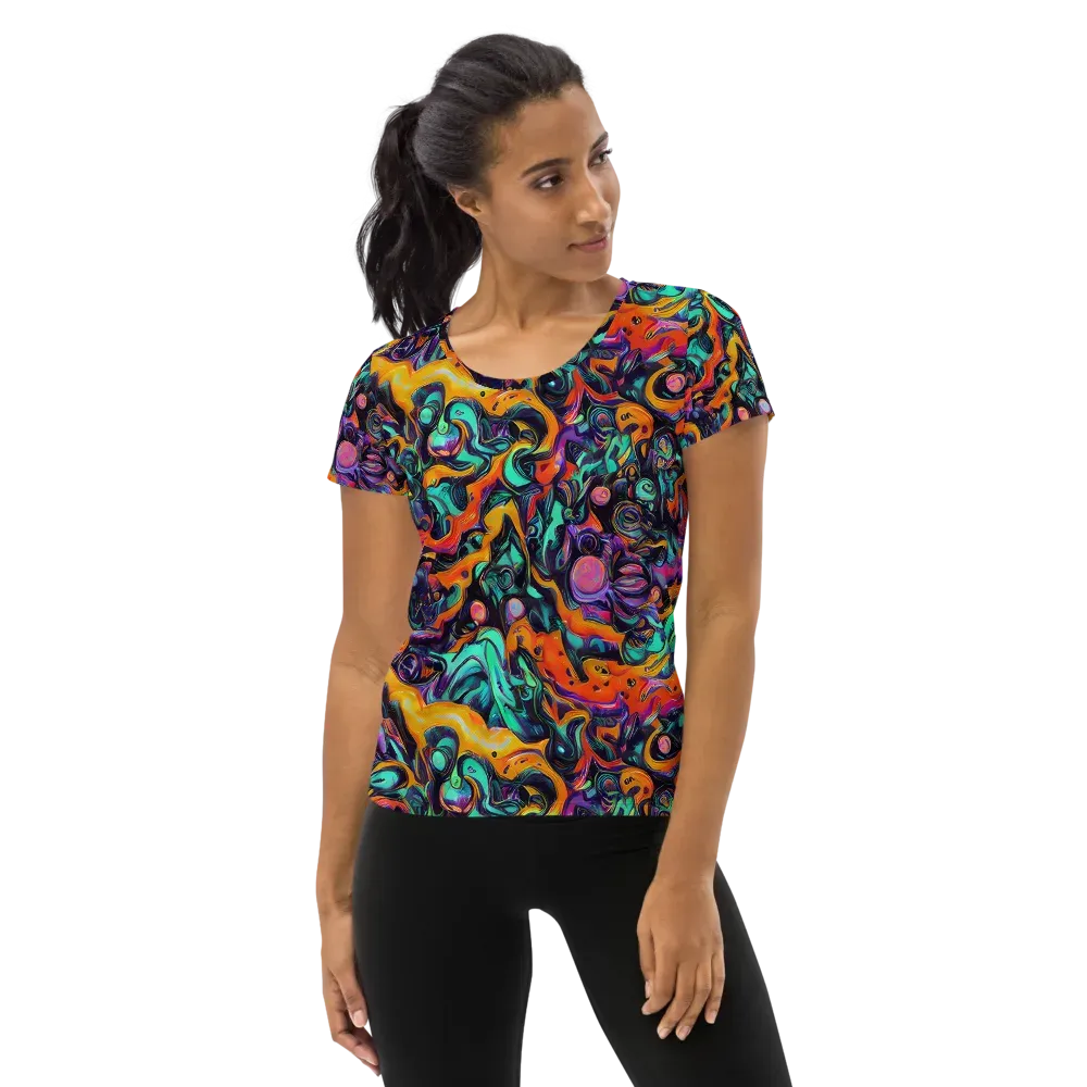 Saturated Dreams on Women's Athletic T-Shirt — Front