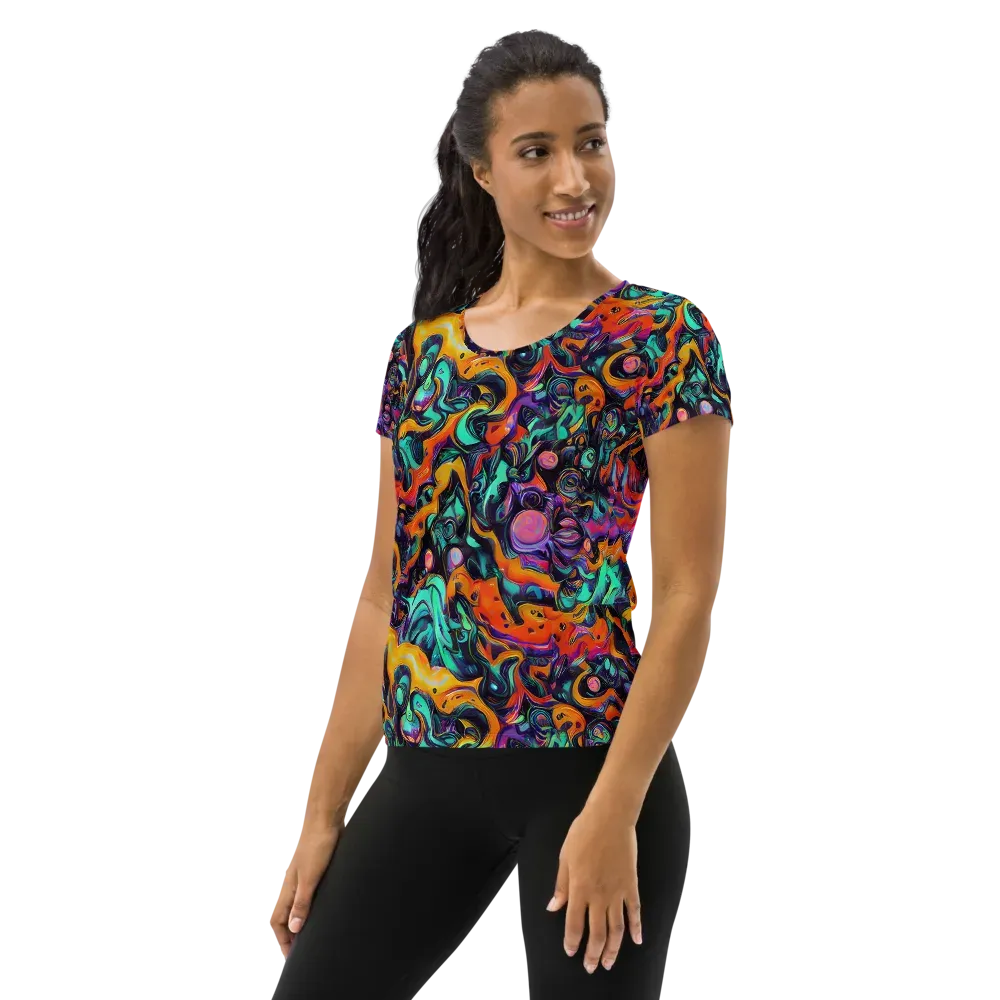 Saturated Dreams on Women's Athletic T-Shirt — Left