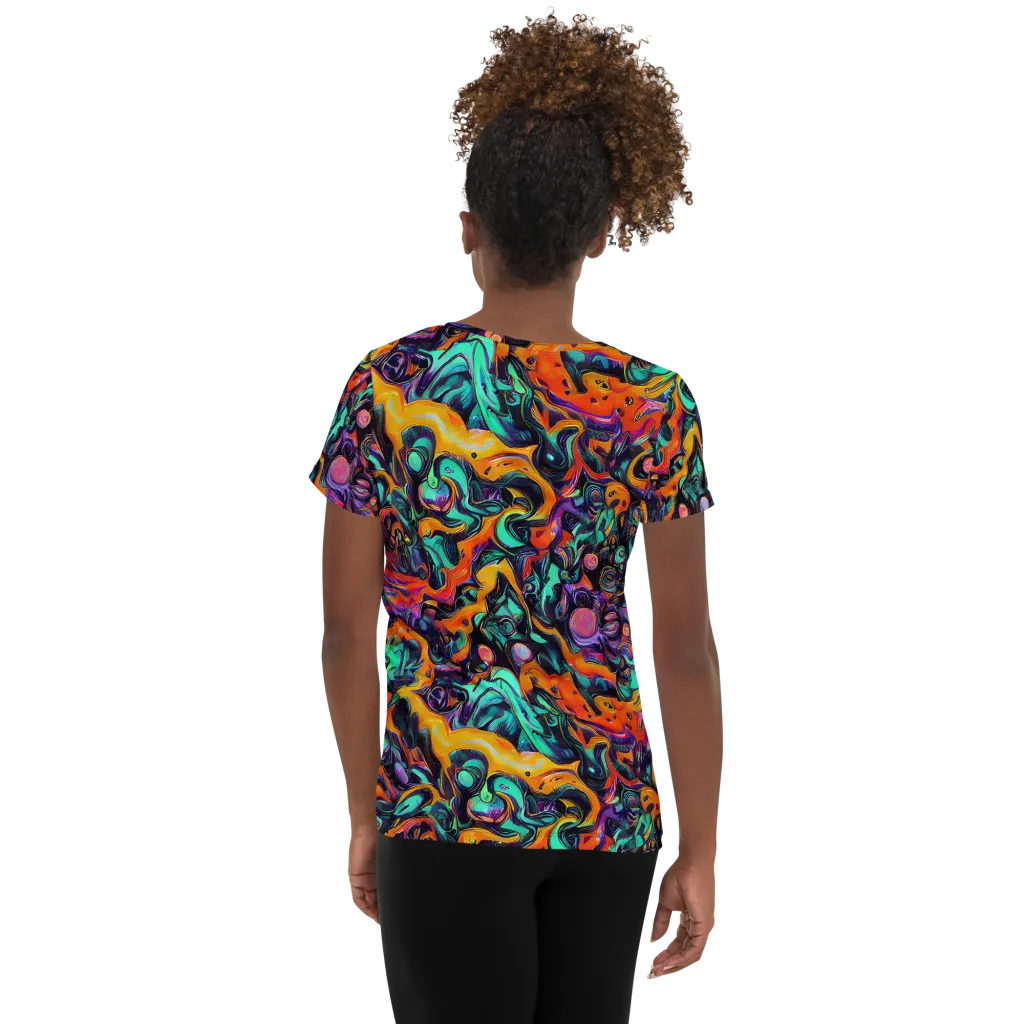 Saturated Dreams on Women's Athletic T-Shirt — Back