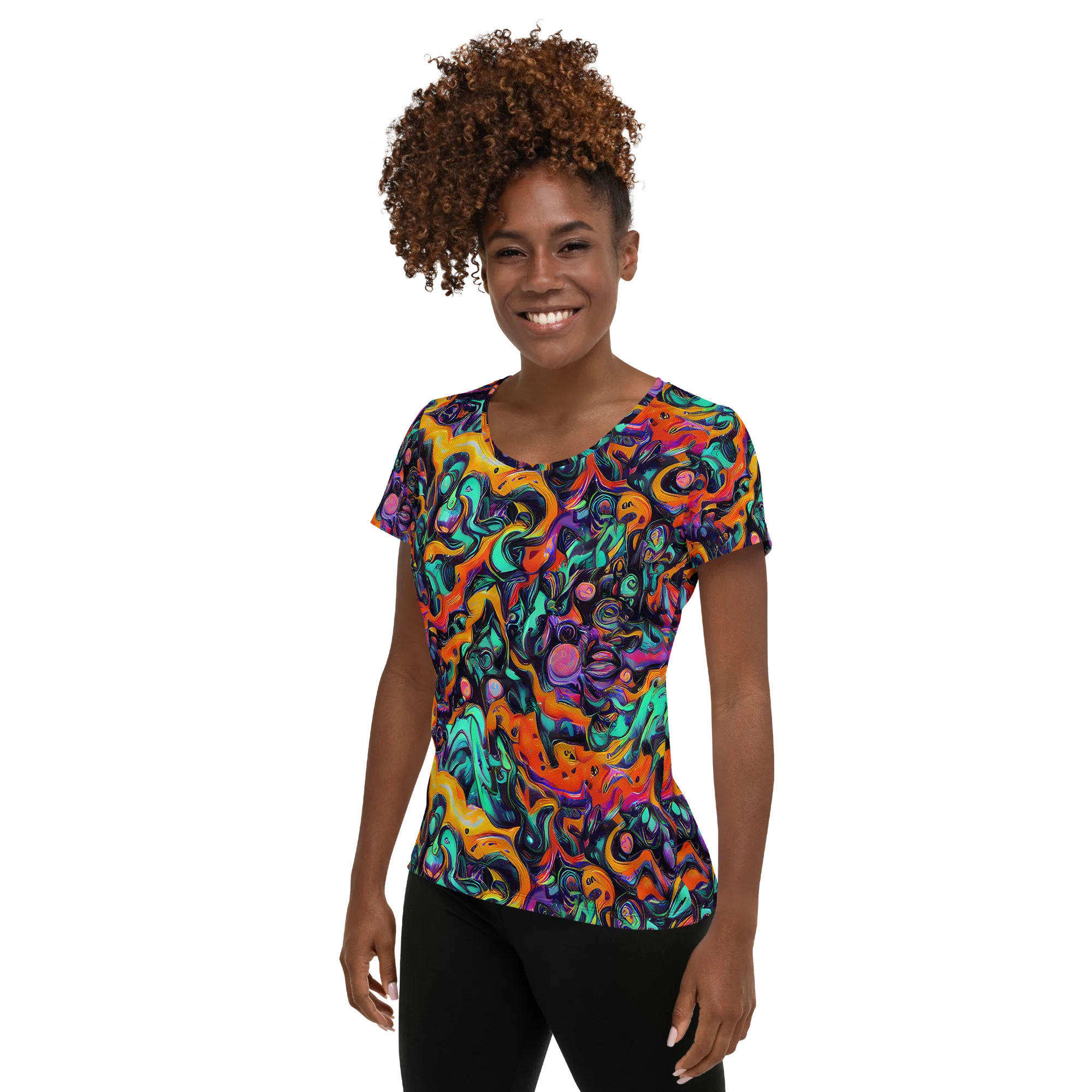 Saturated Dreams on Women's Athletic T-Shirt — Left