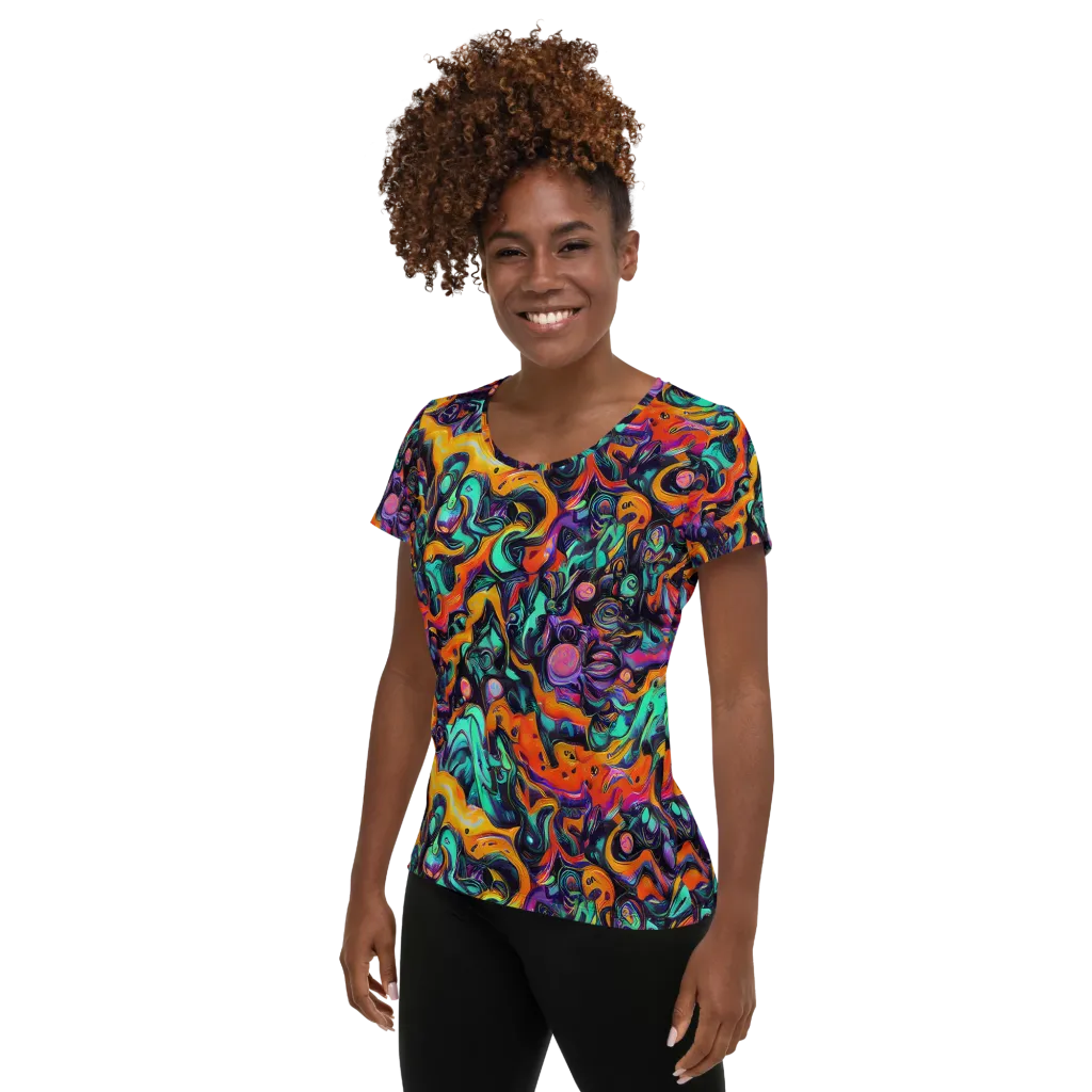 Saturated Dreams on Women's Athletic T-Shirt — Left