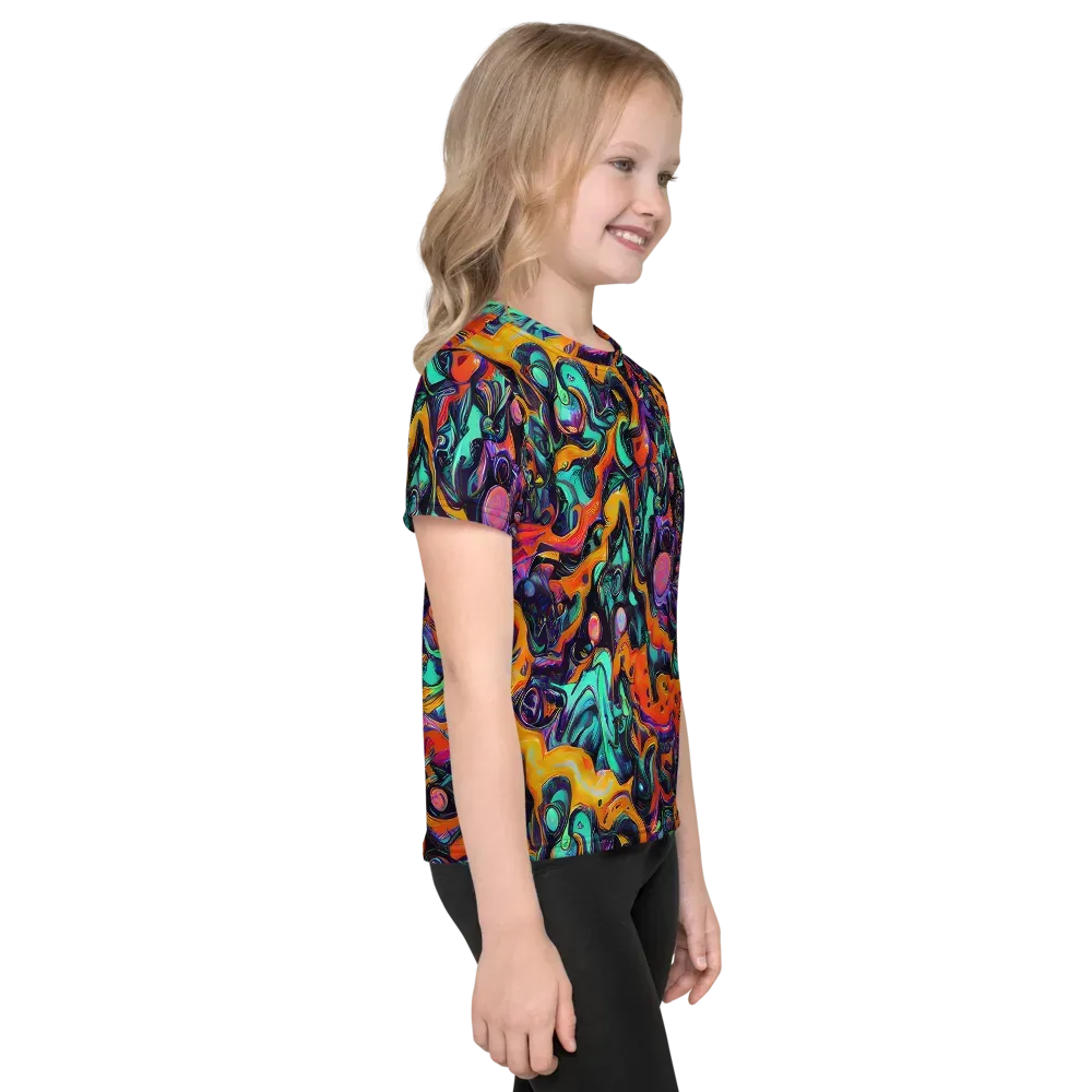 Saturated Dreams on Kids Crew Neck T-Shirt — Right