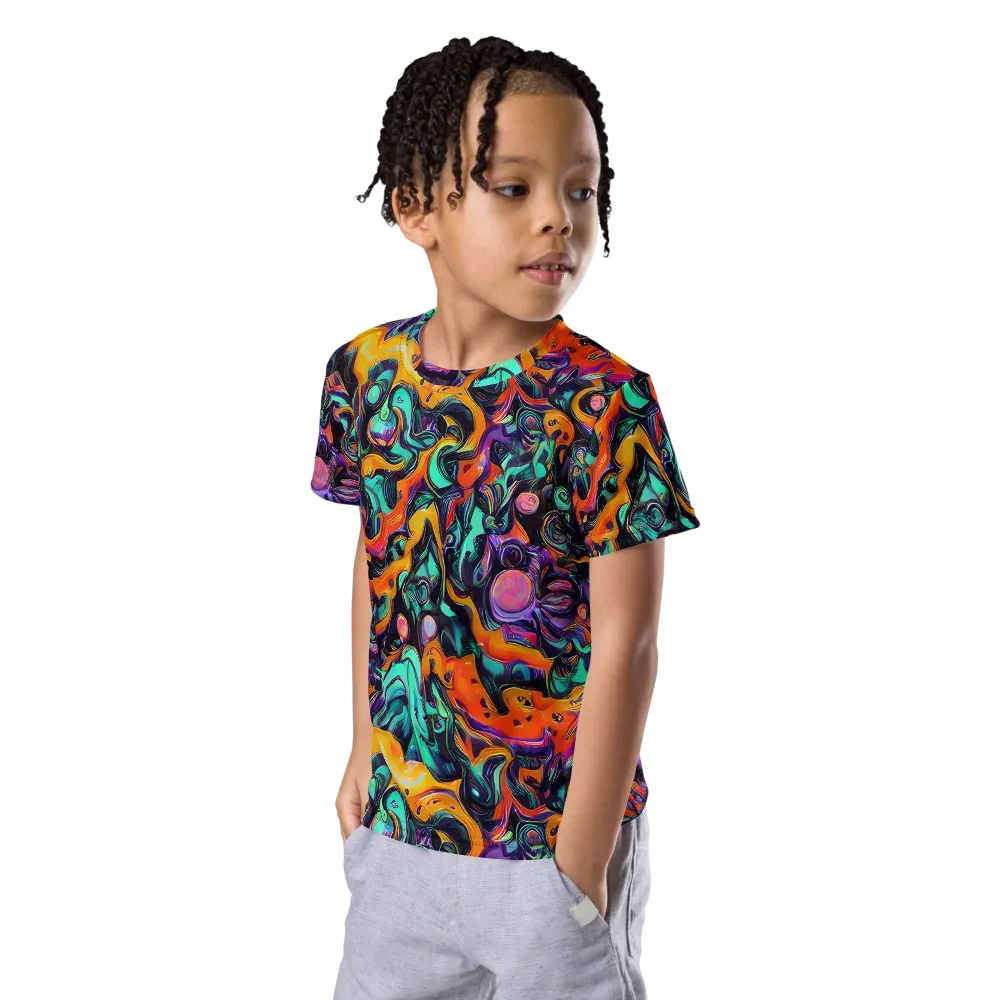 Saturated Dreams on Kids Crew Neck T-Shirt — Left Front