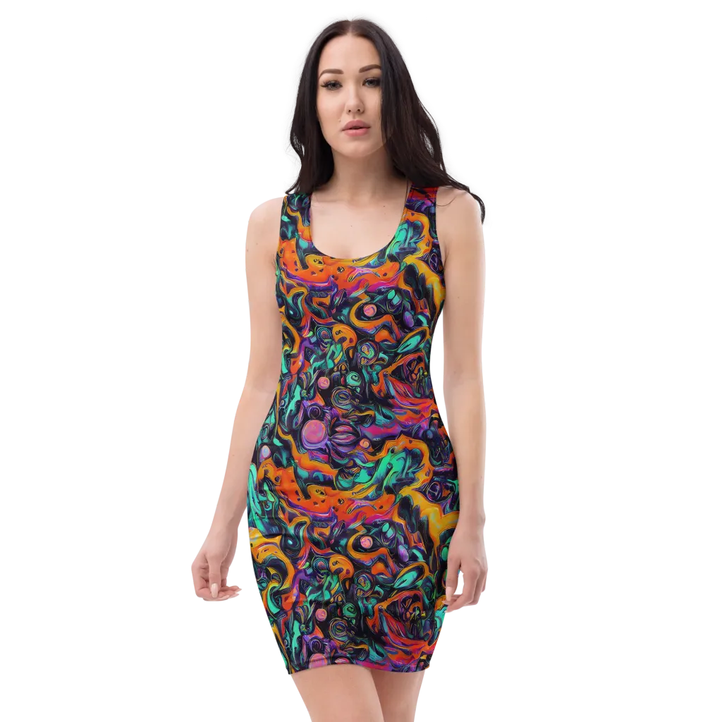 Saturated Dreams on Bodycon Dress — Front