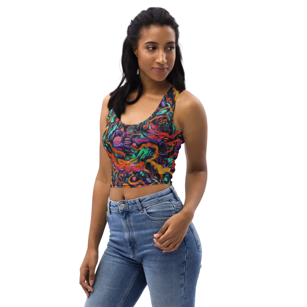Saturated Dreams on Crop Top — Left Front