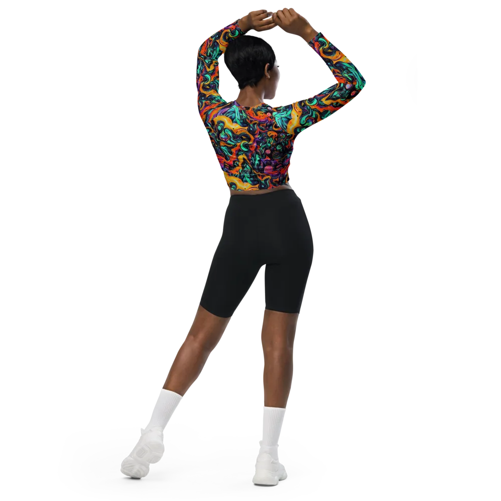 Saturated Dreams on Long Sleeve Crop Top — Back