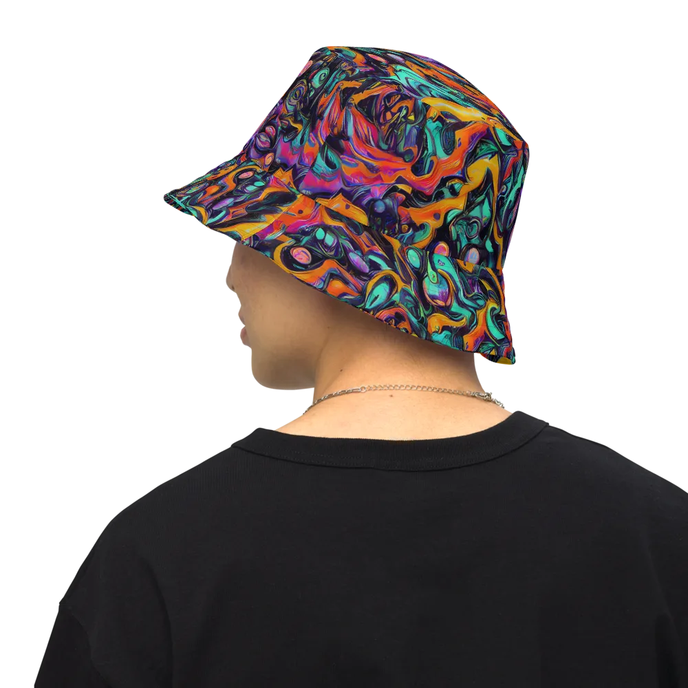Saturated Dreams on Reversible Bucket Hat — Back Inside