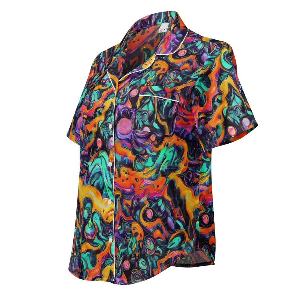 Saturated Dreams on Women's Short Sleeve Pajama Top — Left Front