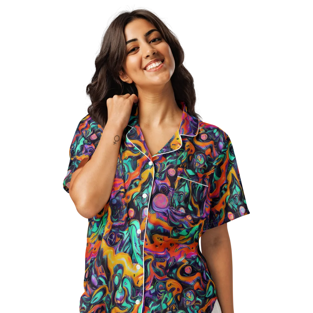 Saturated Dreams on Women's Short Sleeve Pajama Top — Front