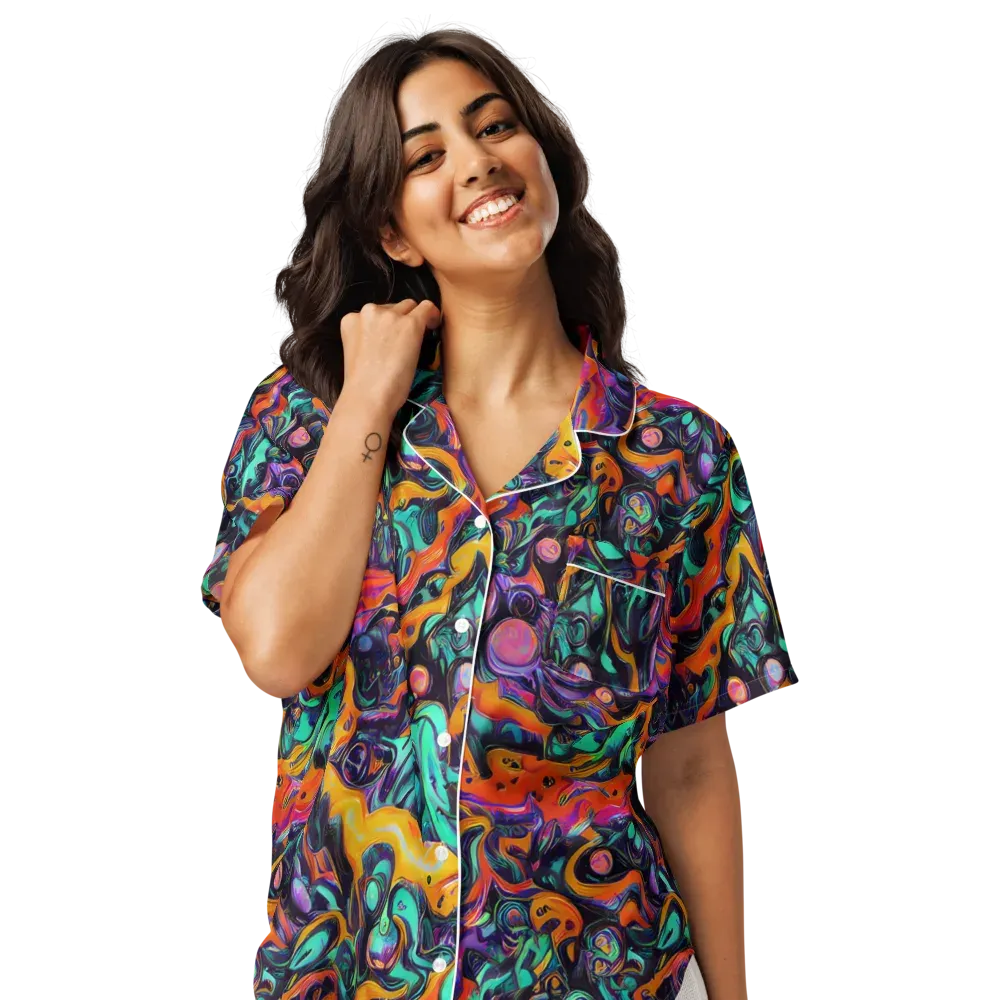 Saturated Dreams on Women's Short Sleeve Pajama Top — Front
