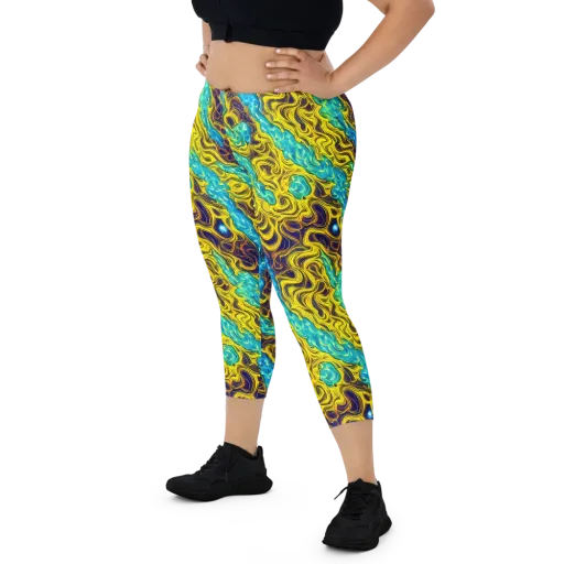 Liquid Gold Rush on a Capri Leggings