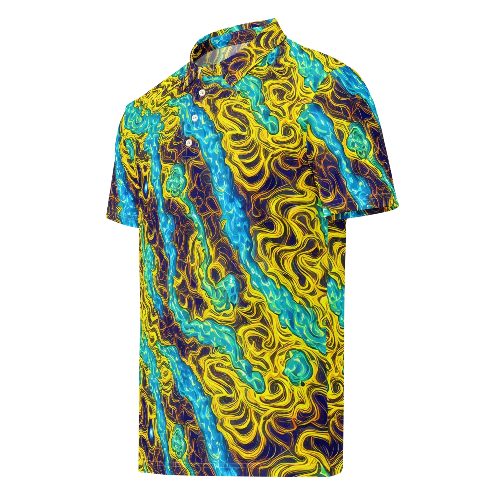 Liquid Gold Rush on Men's Slim Fit Polo Shirt — Left Front