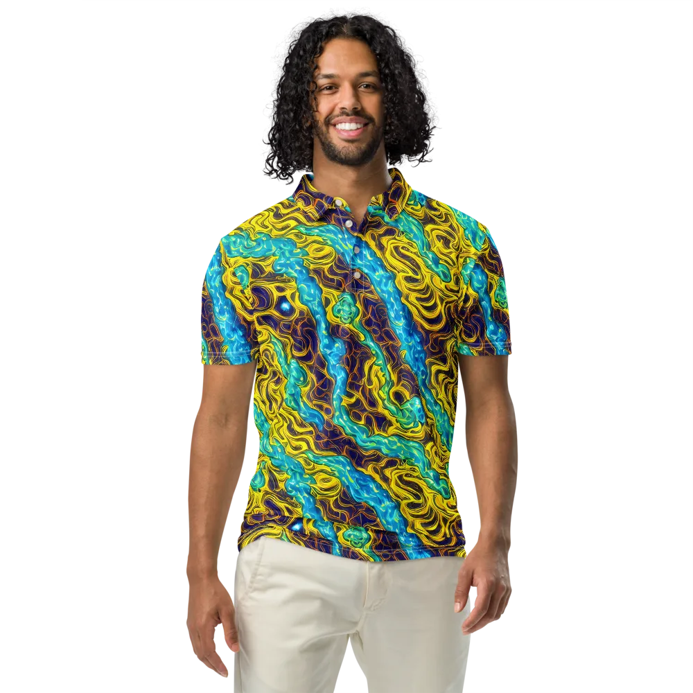 Liquid Gold Rush on Men's Slim Fit Polo Shirt — Front