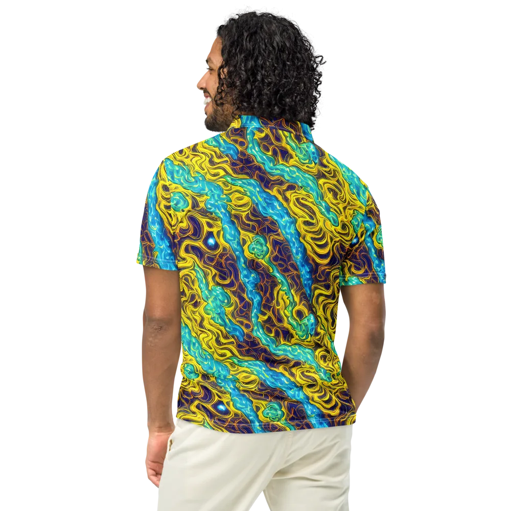 Liquid Gold Rush on Men's Slim Fit Polo Shirt — Back