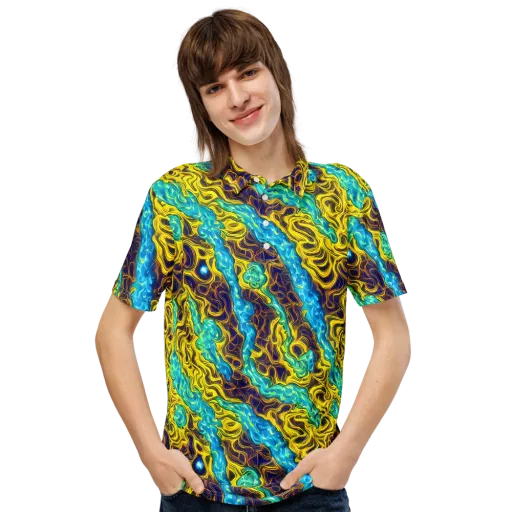 Liquid Gold Rush on a Men's Slim Fit Polo Shirt