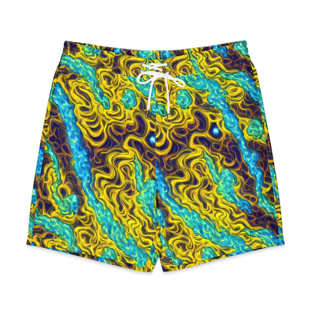 Liquid Gold Rush on Men's Board Shorts — Front