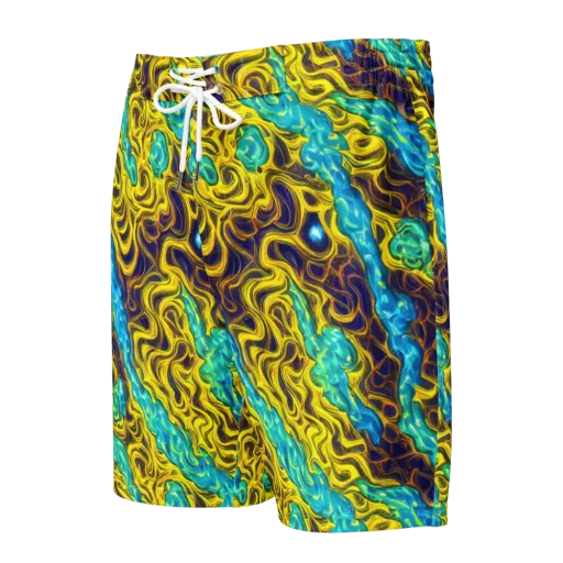 Liquid Gold Rush on a Men's Board Shorts