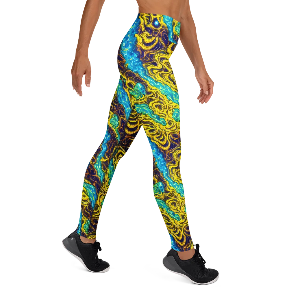 Liquid Gold Rush on Yoga Leggings — Right