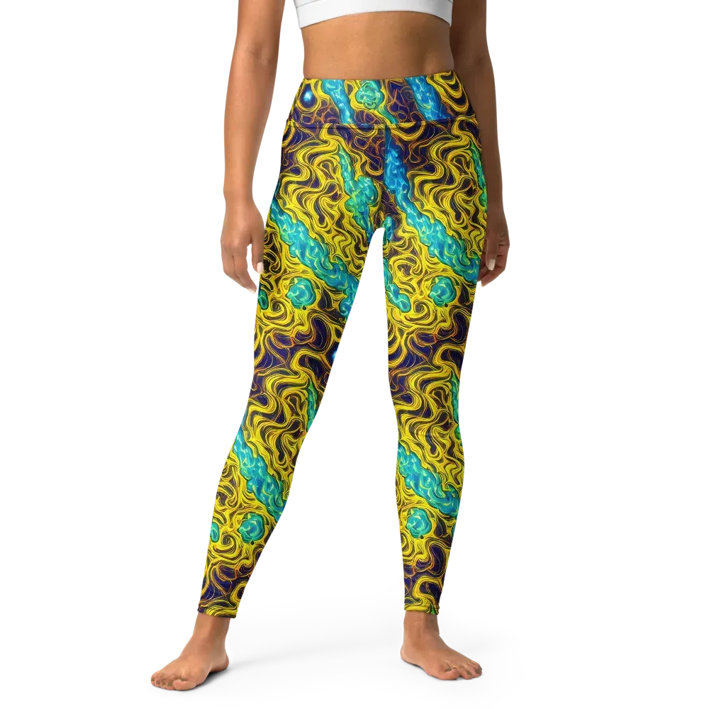 Liquid Gold Rush on Yoga Leggings — Front