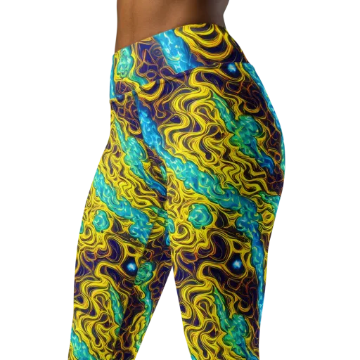 Liquid Gold Rush on a Yoga Leggings