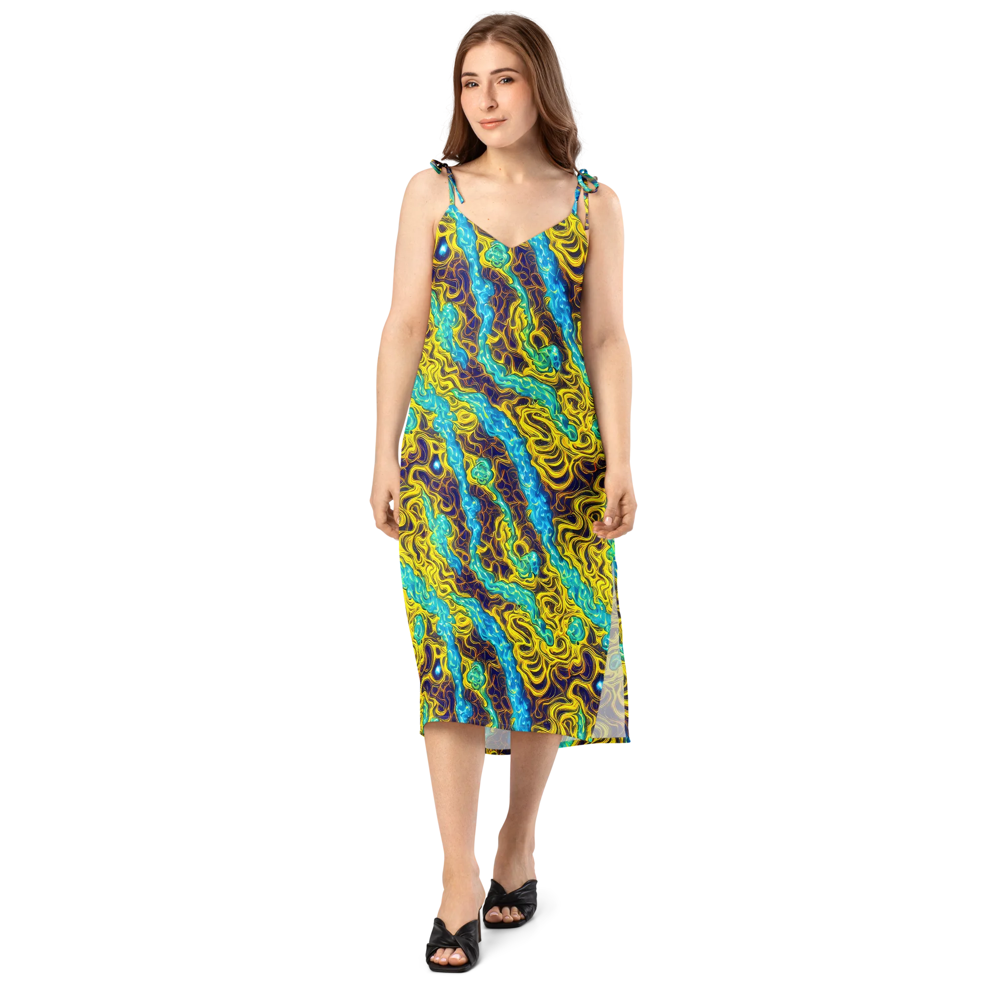 Liquid Gold Rush on Slip Dress — Front