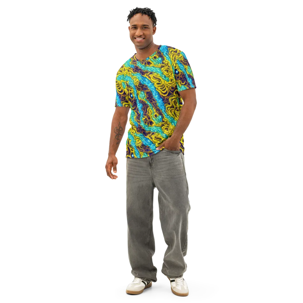 Liquid Gold Rush on Men's Cotton Crew Neck T-Shirt — Front