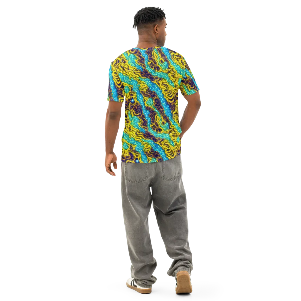 Liquid Gold Rush on Men's Cotton Crew Neck T-Shirt — Back