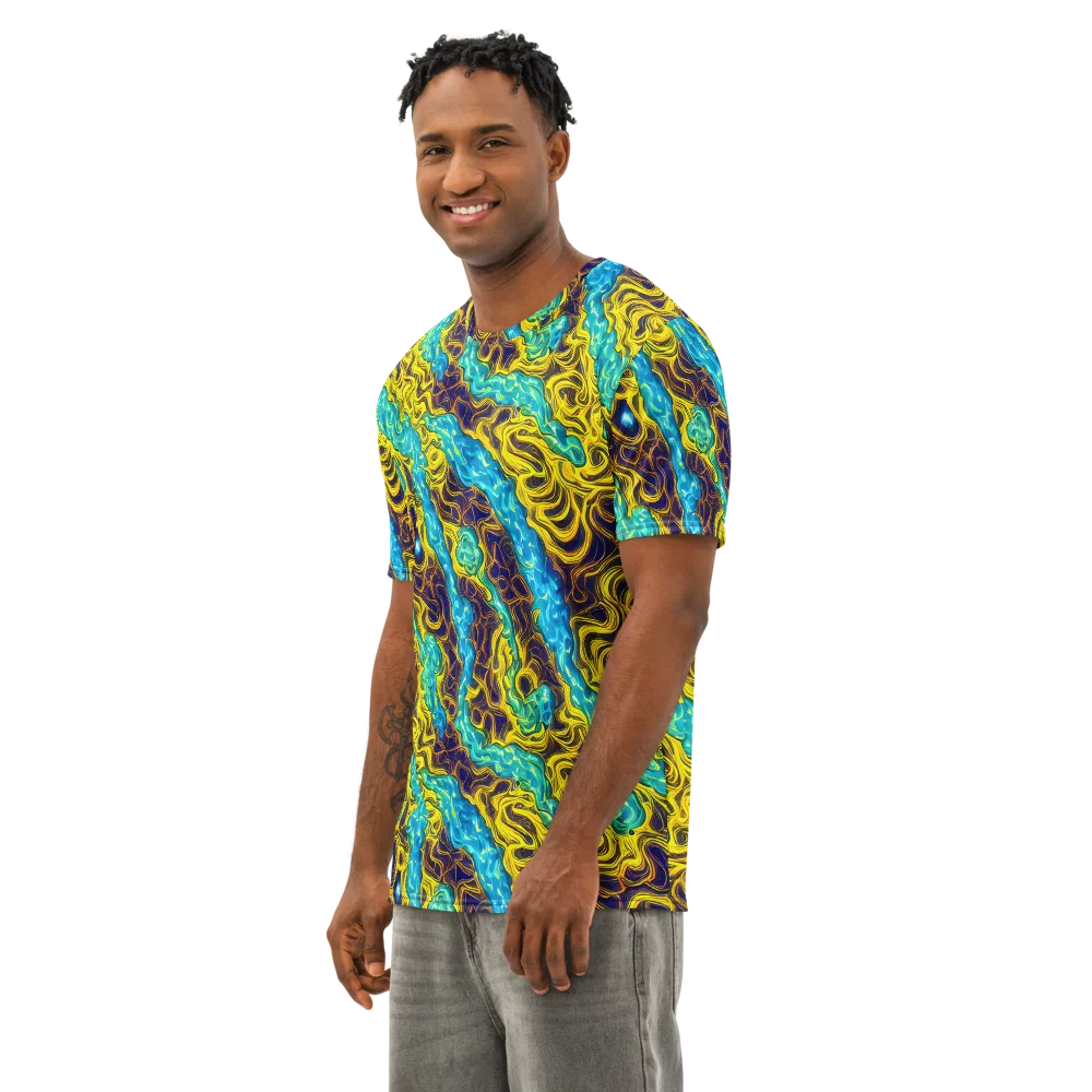 Liquid Gold Rush on Men's Cotton Crew Neck T-Shirt — Left Front