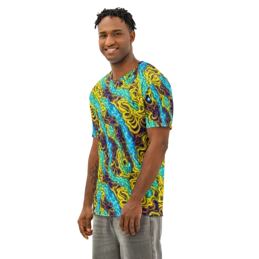 Liquid Gold Rush on a Men's Cotton Crew Neck T-Shirt