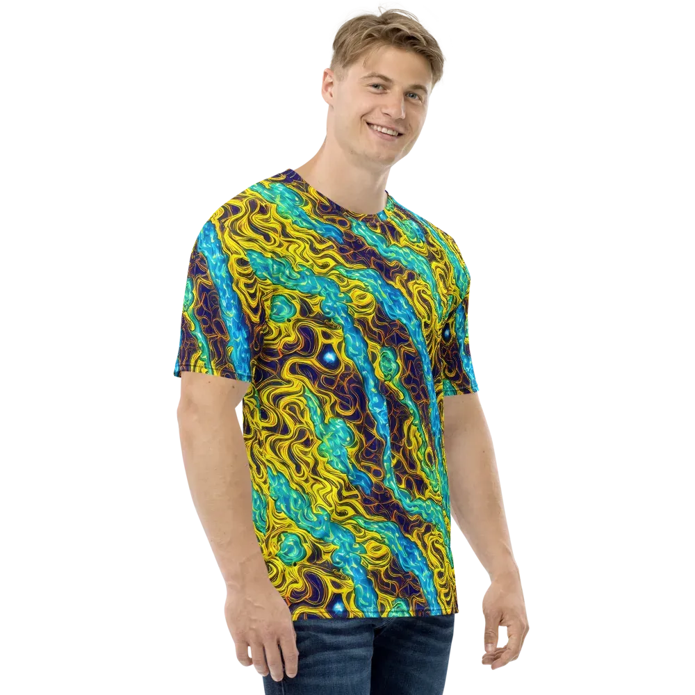 Liquid Gold Rush on Men's Crew Neck T-Shirt — Right