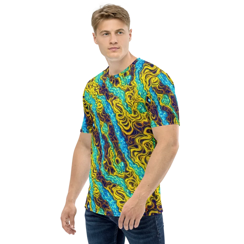 Liquid Gold Rush on Men's Crew Neck T-Shirt — Left