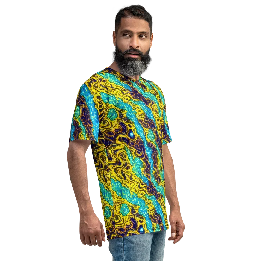 Liquid Gold Rush on Men's Crew Neck T-Shirt — Right