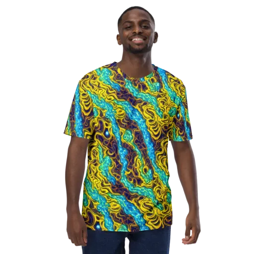 Liquid Gold Rush on a Men's Crew Neck T-Shirt