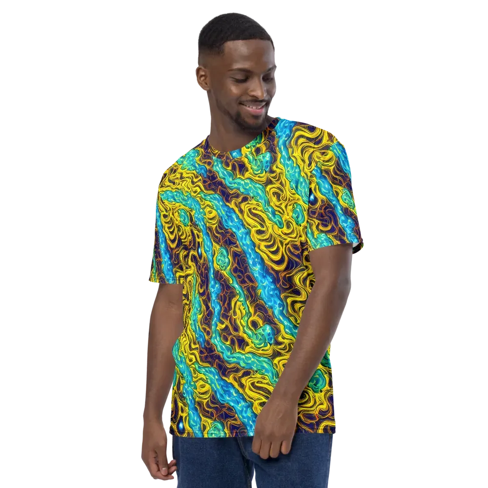 Liquid Gold Rush on Men's Crew Neck T-Shirt — Left